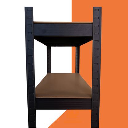Estante metálico negro 152x70x30 cm MDF 800kg - D-Bodegas
