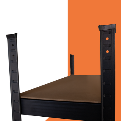 Estante metálico negro 152x70x30 cm MDF 800kg - D-Bodegas