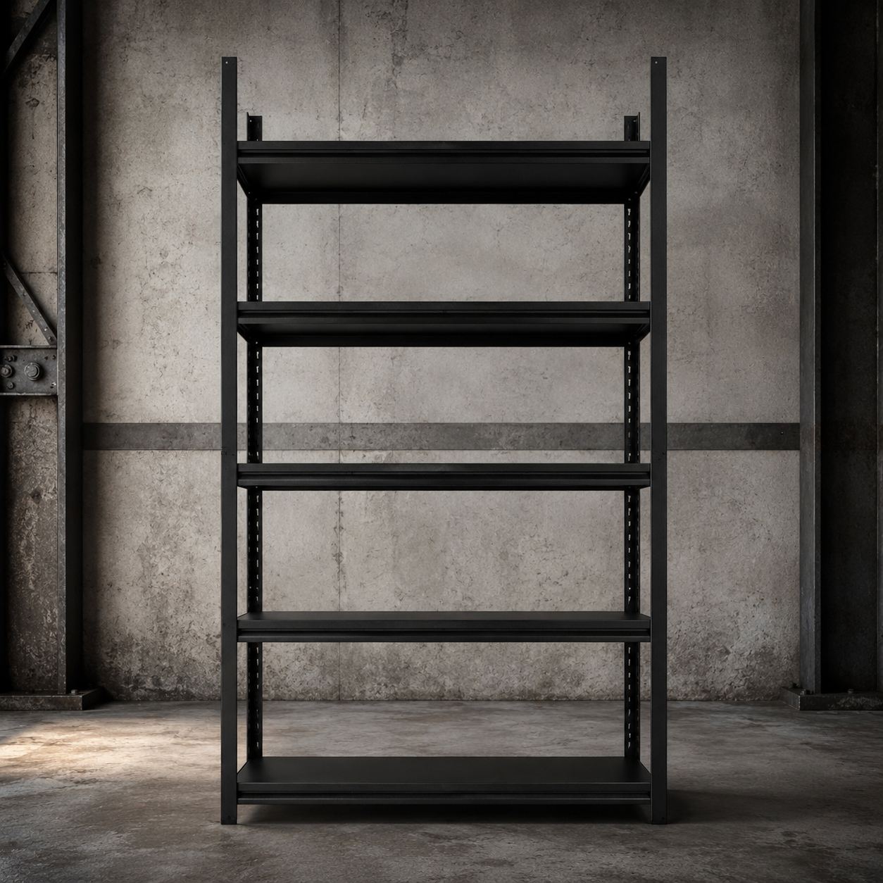 Estante metálico negro 220×120×45 cm de alta resistencia